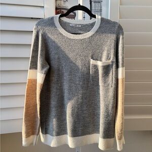 Pink Clover Gray and Cream Crewneck Sweater